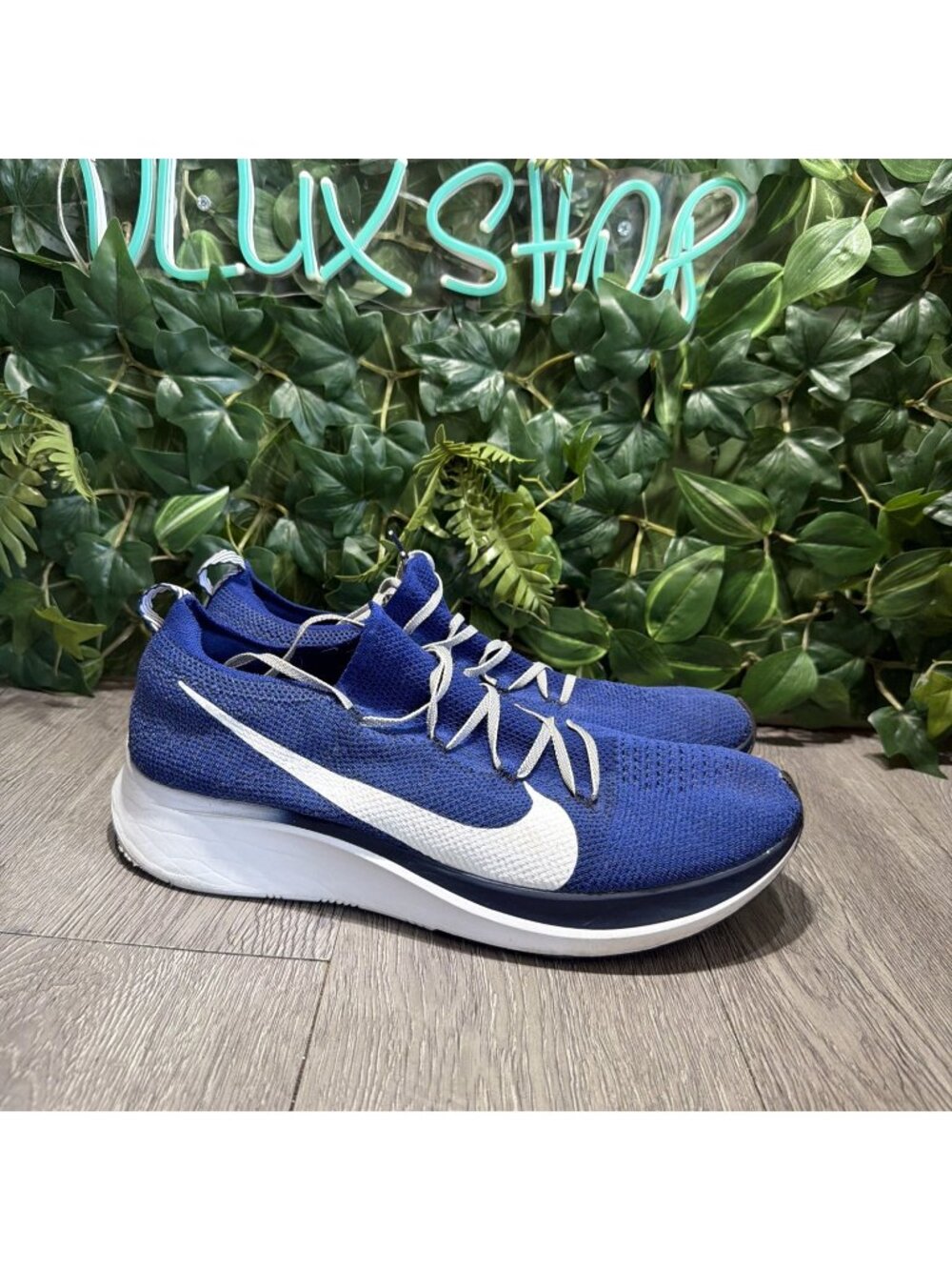 Nike Zoom Fly Flyknit Deep Royal Blue Mens Running Shoes Size 12.5 AR4561-400